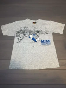 Vintage MTSU Raiders Peanuts Snoopy Football T-Shirt Size Large - Picture 1 of 8