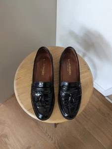Russell & Bromley Patent Leather Black Tassel Loafers. - Picture 1 of 7