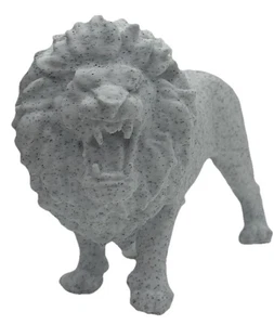 Roaring Lion Figurine 6” Statue Modern Style Animal Decor Sculpture - Picture 1 of 6
