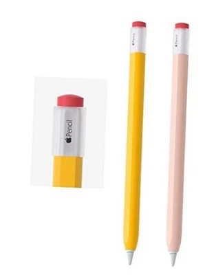 Pack de 2 fundas de silicona para lápices compatibles con Apple Pencil 2º amarillo, rubor Foto 1 de 4