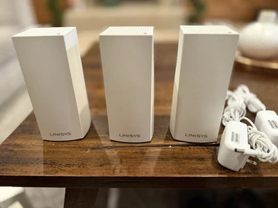 (3) ROUTERS WIFI LINKSYS VELOP MX5500 [JUEGO de 3 unidades con cables de alimentación] Foto 1 de 3