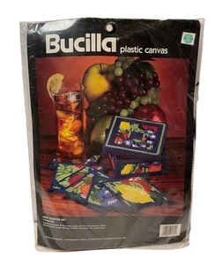 Bucilla Plastic Canvas Fruit Coaster Set 6084 NEW 1992  - Picture 1 of 3