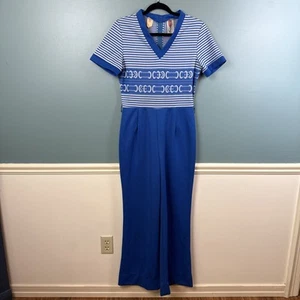 Vintage 70s Happenings Western Cowgirl Jumpsuit Women's Size 12 Wide Leg Rodeo - Picture 1 of 17