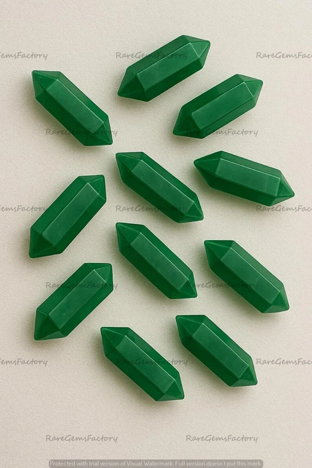 Natural Green Onyx Pencil Cut Gemstone for Bright Green Elegant Jewelry Designs - Image 1 of 4
