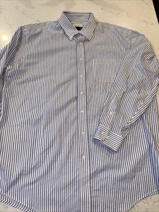 Jos A Bank Traveler Traditional Fit Dress Shirt 18 36/37 100% Cotton Striped - Picture 1 of 4