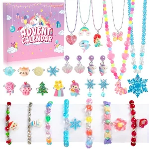 24 Days Christmas Advent Calendar 2025, Kids Jewelry for Girls Set, Pink Todd... - Bild 1 von 9