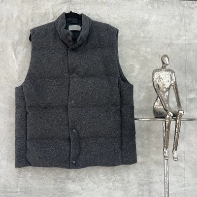 Chaleco de plumón de lana jaspeado carbón frontal VINCE para hombre talla L/XL Nuevo Foto 1 de 4