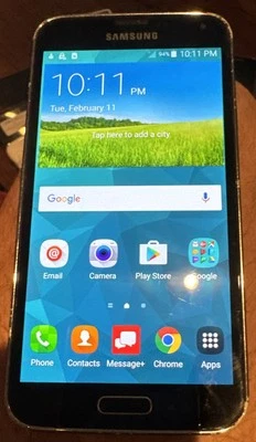 Samsung Galaxy S5 SM-G900V (Verizon) Black 16GB  Fast Ship Good Used Camera - Image 1 of 4