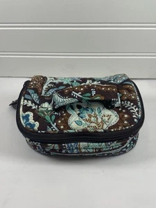 Vera Bradley Quilted Roll Out Zippered Jewelry Case Travel Cosmetic Java Blue - Picture 1 of 12