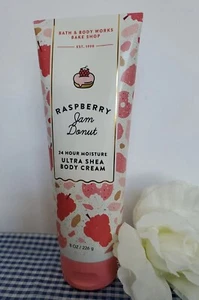 BATH & BODY WORKS RASPBERRY JAM DONUT 24 HR MOISTURE ULTRA SHEA BODY CREAM NEW - Picture 1 of 3