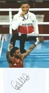 BOXING* GALAL YAFAI SIGNED 3x5 WHITECARD+2 UNSIGNED OLYMPICS PHOTOS+COA - Picture 1 of 1