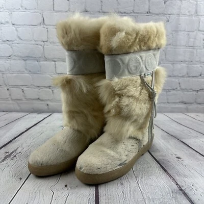 PAJAR OSCAR ITALIAN Sport Goat  Hair Boots Ivory WOMENS SZ US 6.5 EU 37 - Image 1 of 4