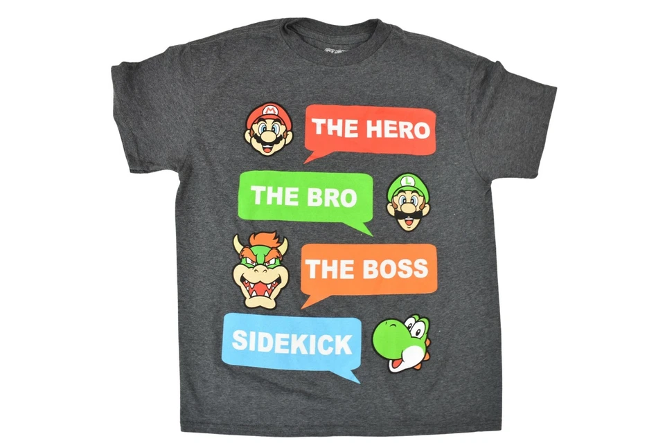Camisa Super Mario Youth Boys The Hero, The Bro, The Boss, Sidekick nova XS - Imagem 1 de 1