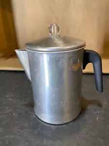 Caffettiera vintage alluminio percolatore 9 tazze piano cottura cucina campeggio USA - Foto 1 di 7