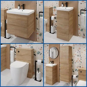 Bathroom Furniture Vanity Unit Basin Storage Cabinet Toilet WC Soft Close Wood - Picture 1 of 86