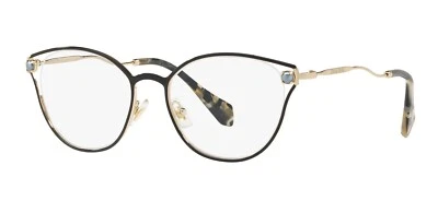 Miu Miu PEARL VMU53Q BLACK AND GOLD (1AB-1O1) Eyeglasses - Image 1 of 4