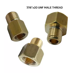 7/16" UNF macho - hembra reductor de rosca medidor de presión de aceite adaptador enchufe de sumidero de latón - Imagen 1 de 1