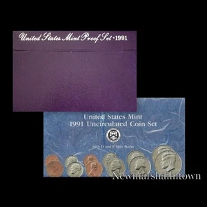 1991 P+D+S Mint Proof Set ~ Kennedy Washington Roosevelt Jefferson Lincoln - Picture 1 of 3