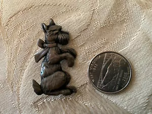 Vintage Brown Metal Sitting Begging Scottie Dog Pin Brooch 1108 - Picture 1 of 2