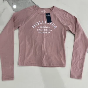 Hollister Sz M Pink Long Sleeve Shirt Top Crew Neck Soft Stretchy Tween Teen NEW - Picture 1 of 11