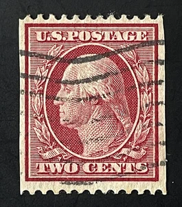 US Stamps; Scott #349 Genuine Coil Perf.12 2c Washington LH Cancel $160 F/VF - Picture 1 of 6
