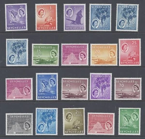 SEYCHELLES QEII 1954-61 SET OF 19 + 1 MINT NEVER HINGED SG 174/188 + 176ab - Picture 1 of 2