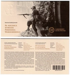 2024 Poland Banknote 20 Zlotych WWII Warsaw Uprising P198 Folder - Picture 1 of 2