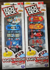 Lot of 2 TECH DECK BENDY BOARDS 5-Pack Rubberized Fingerboards NEW! SEALED! - Picture 1 of 2