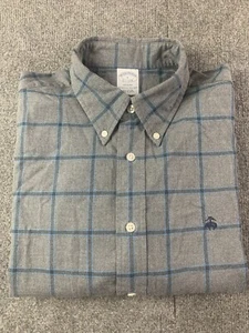 Camisa Brooks Brothers Regent Hombres 100% Algodón L/S Franela a Cuadros Abotonada Talla L - Imagen 1 de 9