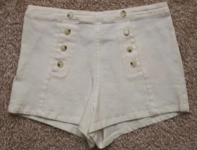 HANNA BANANA SARA 女子尺寸 16 OFF 白色短裤弹力斜纹布 — 第 1/4 张图片