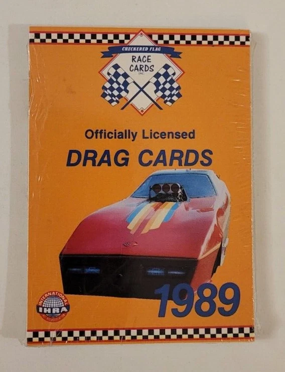 1989 IHRA Drag Cards UNOPENED CELLO WAX PACK Race Car Cards CHECKERED FLAG *Rare - Image 1 of 3
