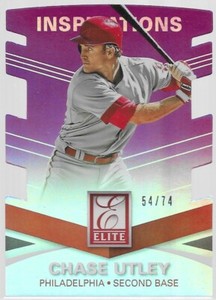 2015 Panini Elite Inspirations Chase Utley Die-Cut /74 Philadelphia Phillies #89