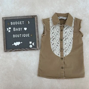 JAK & PEPPAR Brown Lace Vest Size Medium 7-8Y - Picture 1 of 2