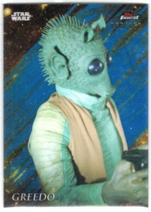 STAR WARS 2018 FINEST BLUE REFRACTOR PARALLEL 44 GREEDO #D 060/150