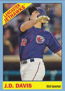 J.D. DAVIS JETHAWKS 2015 TOPPS HERITAGE MINOR LEAGUE BLUE CARD #66 ASTROS - Picture 1 of 1