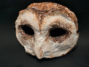 Paper Mache Barn Owl mask, one of a kind, original handmade, owl costume, animal - Picture 1 of 11