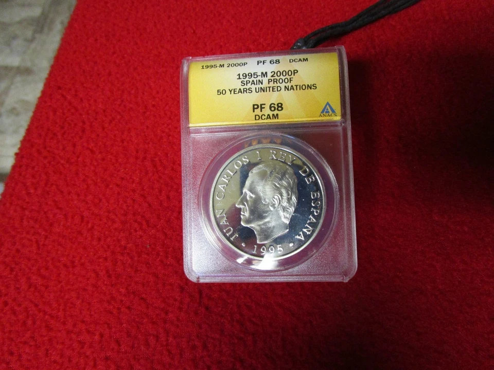 Spain 1995 2000 Pesetas .925 Silver proof coin United Nations 50th NGC PF69 DCAM - Image 1 of 4