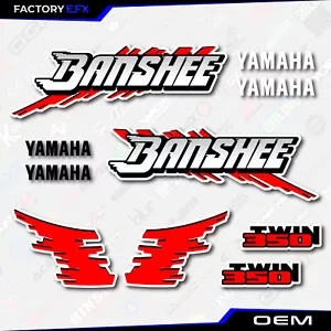 Red Retro Graphics Kit fits 1991-93 Yamaha Banshee 350 Set Decal High Quality - Foto 1 di 2