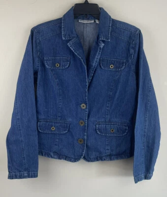 Blazer feminino Envision Studio jaqueta jeans azul fofa tamanho médio (10-12) - Imagem 1 de 4