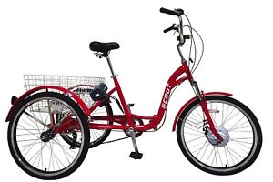 ELECTRIC TRICYCLE, FOLDING, 6 GEARS, 250W, 12.8AH BATTERY, SCOUT E-TRIKE, UK RED