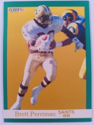 1991 Fleer Football #302 Brett Perriman - Image 1 of 3
