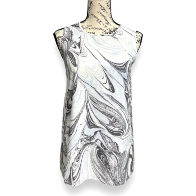 Athleta XXS Zephyr Tank Marble Blue White Side Slit Sleeveless Top Active Yoga - Image 1 of 4