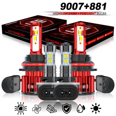 Combo de 4 faros LED alto-bajo + bombillas antiniebla para Ford Escort 1997-2002 2003 Foto 1 de 4