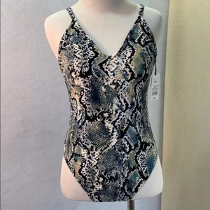 Snakeskin Print One Piece Swimsuit - Picture 1 of 12