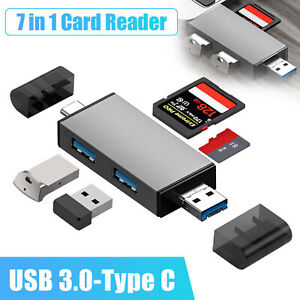 Memory Card Reader Adapter USB 3.0 Flash Drive SD/Micro SD/TF 7in1 for Laptop