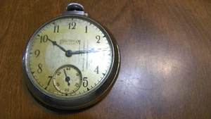 Vintage Ingraham Handaufzug Taschenuhr läuft aber bleibt stehen - Bild 1 von 3