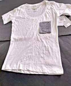 Krochet Kinder Intl weiß Größe X Small Kurzarm Baumwolle Strick Tasche T-Shirt U-Ausschnitt - Bild 1 von 7
