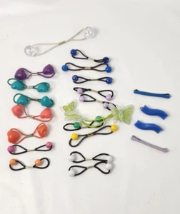 VTG Lot of Plastic Ponytail Twin Bead Double Ball Hearts Knockers Hair Accessory - Picture 1 of 6