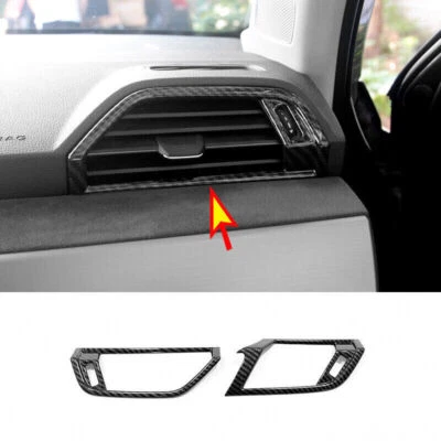 For Audi Q3 2019-2023 Carbon Fiber 2PCS Front Side Air Outlet Vent Cover Trim Foto 1 de 4