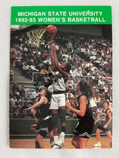 CBK Michigan State Spartans 1992-93 Women’s Basketball Schedule Card-S. Mayo